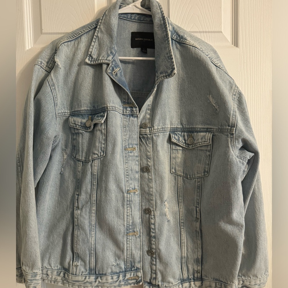 Banana Republic Oversized Light Wash Denim Jacket Jacket
